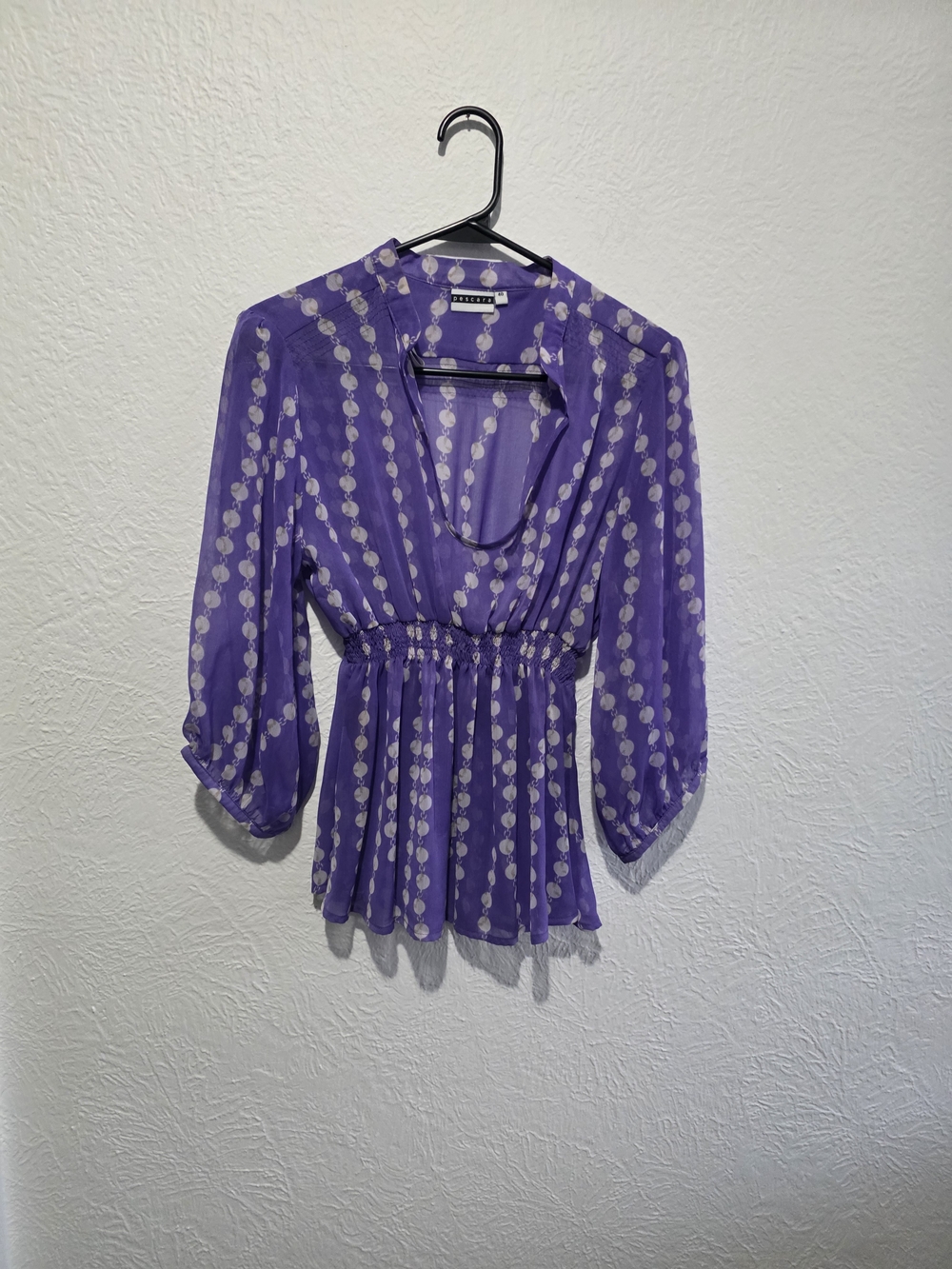 Coquette Girl Pescara Purple Polka Dot Peplum Blouse